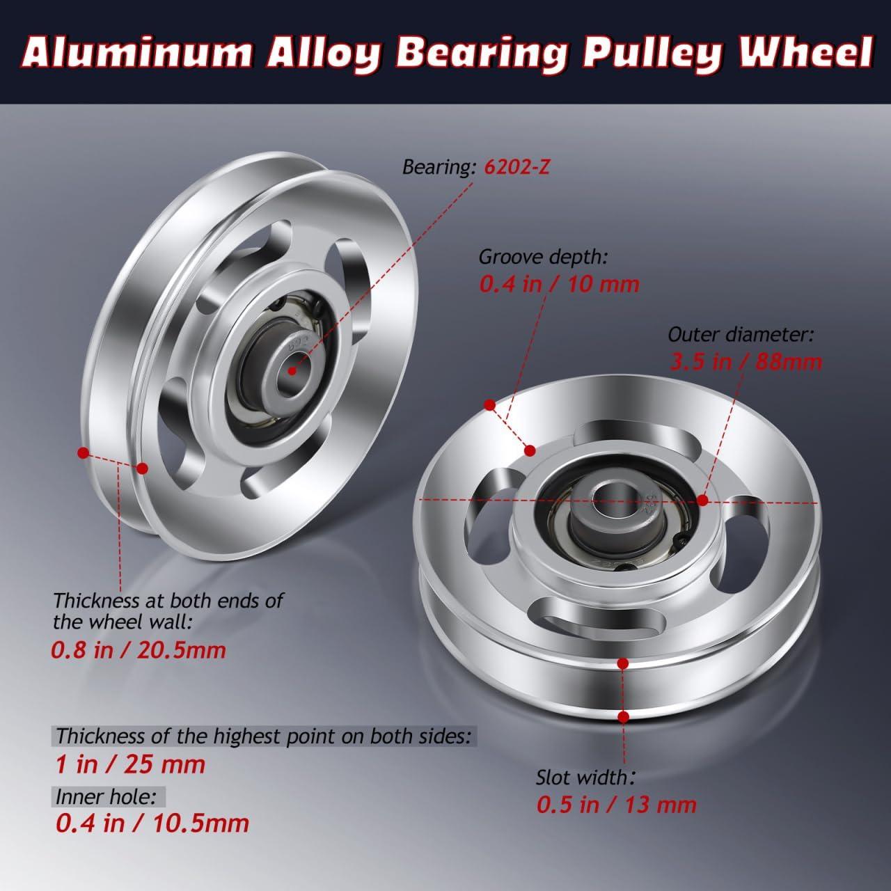 imagebalacoo Heavy Duty Pulley Wheel for Gym Equipment Smooth Aluminum Cable Pulley Replacement for Home Exercise Machines Durable Fitness Attachment 346X472 Inch