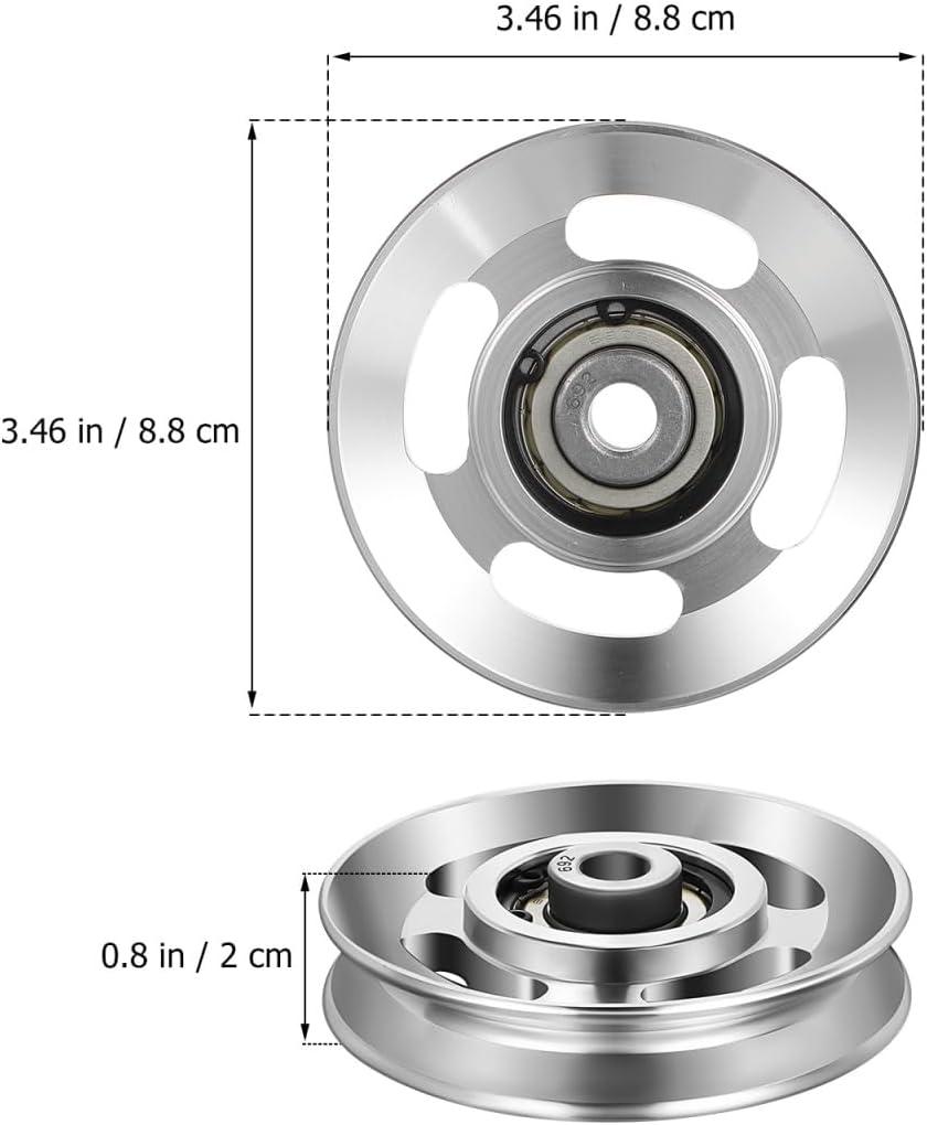 imagebalacoo Heavy Duty Pulley Wheel for Gym Equipment Smooth Aluminum Cable Pulley Replacement for Home Exercise Machines Durable Fitness Attachment 346X472 Inch