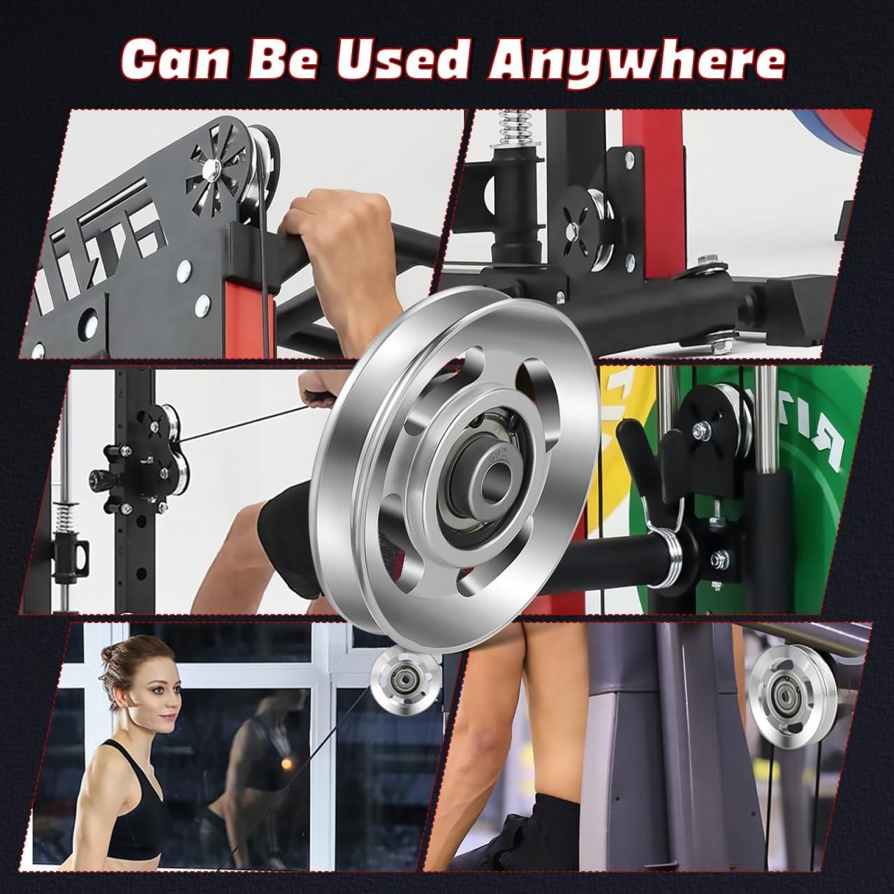 imagebalacoo Heavy Duty Pulley Wheel for Gym Equipment Smooth Aluminum Cable Pulley Replacement for Home Exercise Machines Durable Fitness Attachment 346X472 Inch