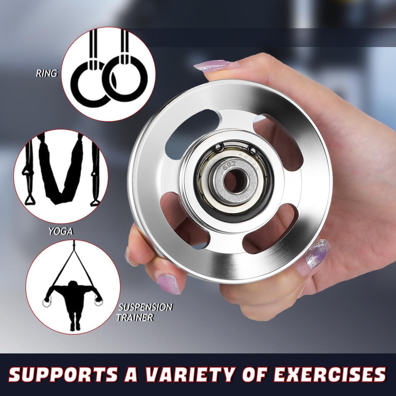 imagebalacoo Heavy Duty Pulley Wheel for Gym Equipment Smooth Aluminum Cable Pulley Replacement for Home Exercise Machines Durable Fitness Attachment 346X472 Inch