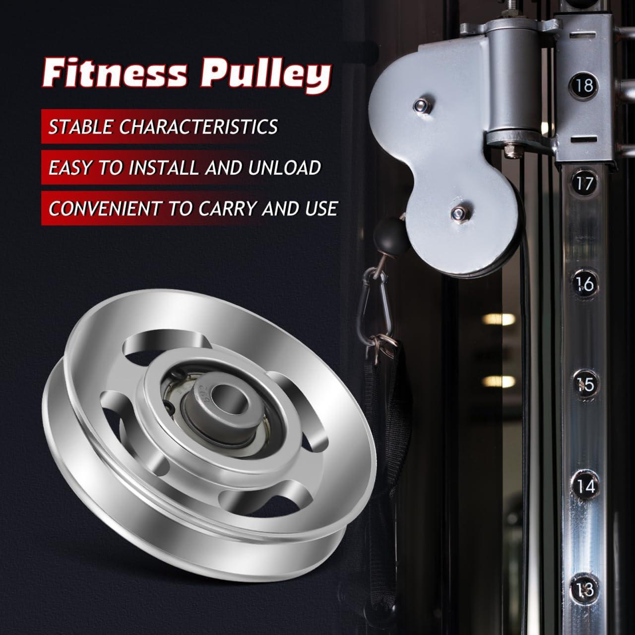 imagebalacoo Heavy Duty Pulley Wheel for Gym Equipment Smooth Aluminum Cable Pulley Replacement for Home Exercise Machines Durable Fitness Attachment 346X472 Inch