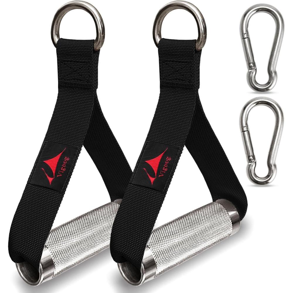 imageHeavy Duty Metal Workout HandlesReplacement Grip Attachments for Cable Machines Resistance Bands LAT Pulldown Strength Exercise Home Gym amp Commercial Fitness EquipmentClassic Black