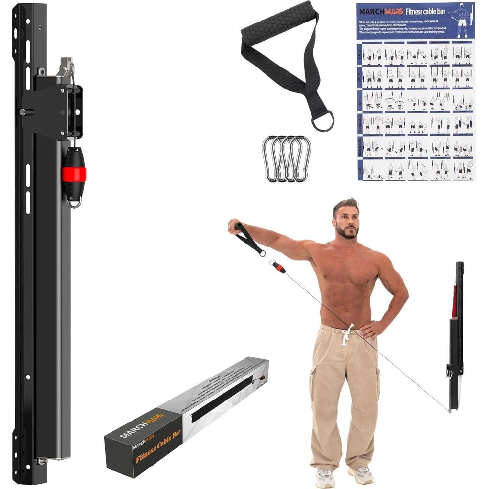 imageCable Machine Home Gym WallMount Exercise amp Workout Equipment with Adjustable Resistance Compact Fitness Equipment MultiFunctional Trainer for Full Body Strength Toning Rehab Training