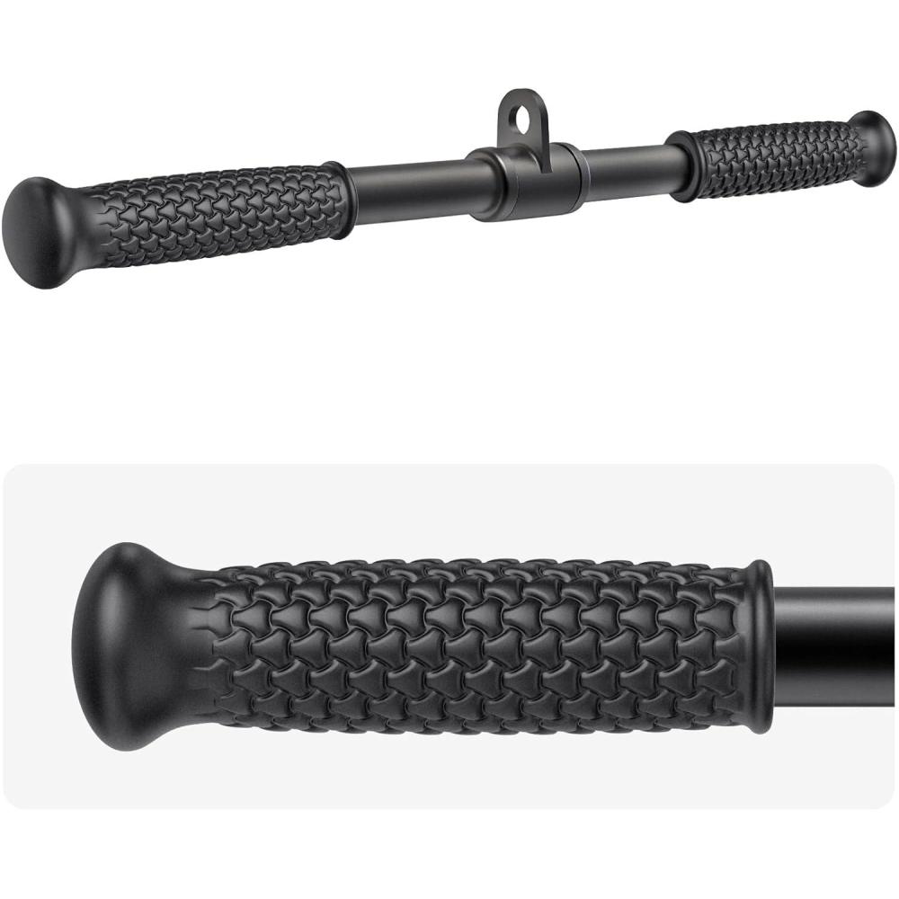 imageSELEWARE Triceps LAT Pulldown Attachments Home Gym Workout Accessories with NonSlip Soft Rubber Grip Cable Machine Attachments Triceps Rope Double D Row Handle Pull Down Bar Straight Bar ExerciseG22 Straight Bar