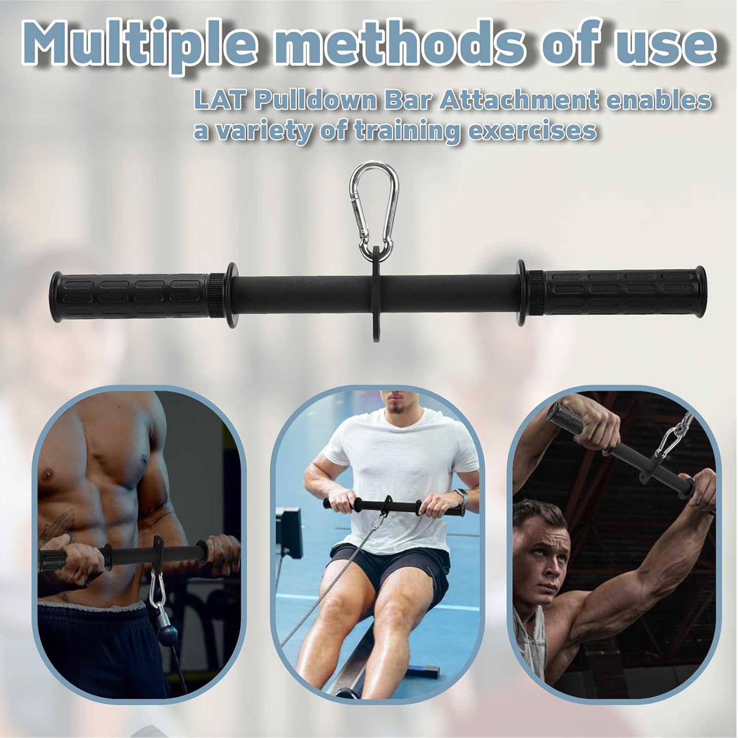 imageLAT Pulldown Bar Attachment Triceps Straight Bar Strength Training Cable Attachments Press Down Curl Bar for Home Gym Strength Exercise