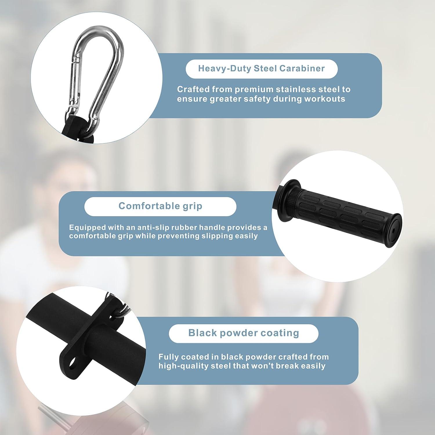 imageLAT Pulldown Bar Attachment Triceps Straight Bar Strength Training Cable Attachments Press Down Curl Bar for Home Gym Strength Exercise