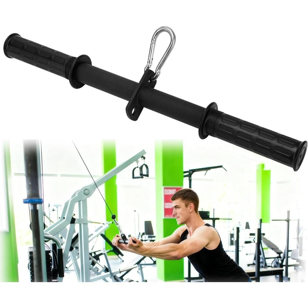 imageLAT Pulldown Bar Attachment Triceps Straight Bar Strength Training Cable Attachments Press Down Curl Bar for Home Gym Strength Exercise