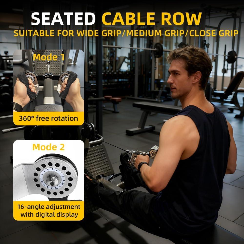 imageLat Pulldown Bar Set for Cable Machine 3Bar MultiGrip Attachments with 360 Rotating Handles 16Position Adjustable Angles 30mm Knurled NarrowMidWide Grips 660lb Aluminum Alloy