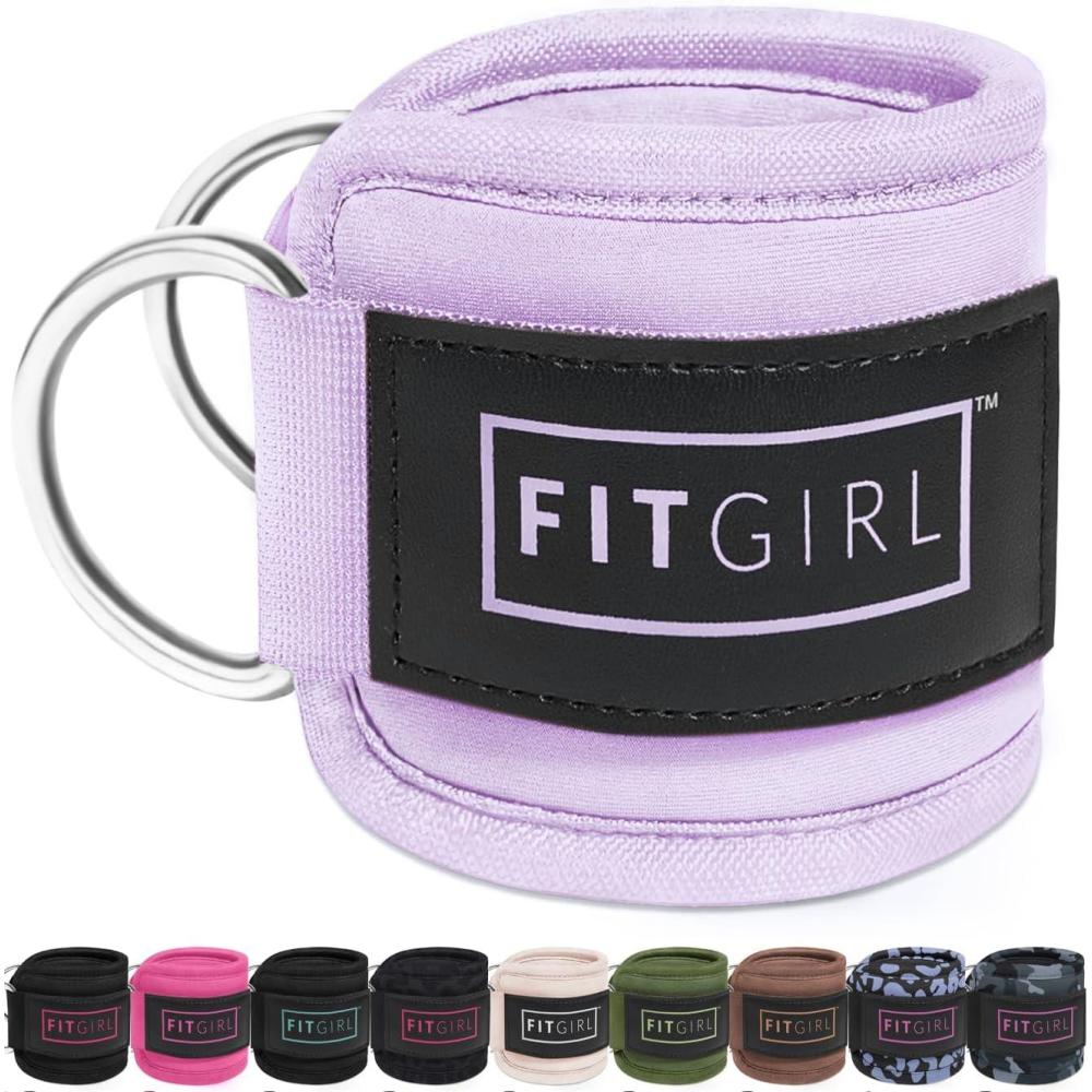 imageFITGIRL Ankle Strap for Cable Machine  Premium Padding and Comfort for Cable Exercise Machines Cable Exercise Attachment for Home amp Gym Glute Workouts  Kickbacks Leg Extensions Hip AbductorsLight Purple  Single
