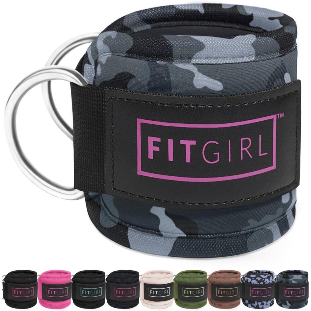 imageFITGIRL Ankle Strap for Cable Machine  Premium Padding and Comfort for Cable Exercise Machines Cable Exercise Attachment for Home amp Gym Glute Workouts  Kickbacks Leg Extensions Hip AbductorsCamo  Pair