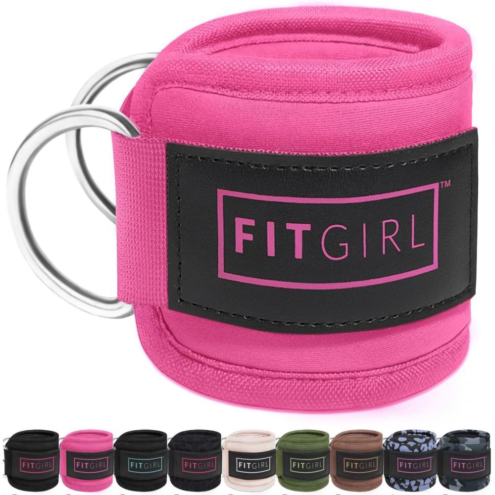 imageFITGIRL Ankle Strap for Cable Machine  Premium Padding and Comfort for Cable Exercise Machines Cable Exercise Attachment for Home amp Gym Glute Workouts  Kickbacks Leg Extensions Hip AbductorsPink  Pair