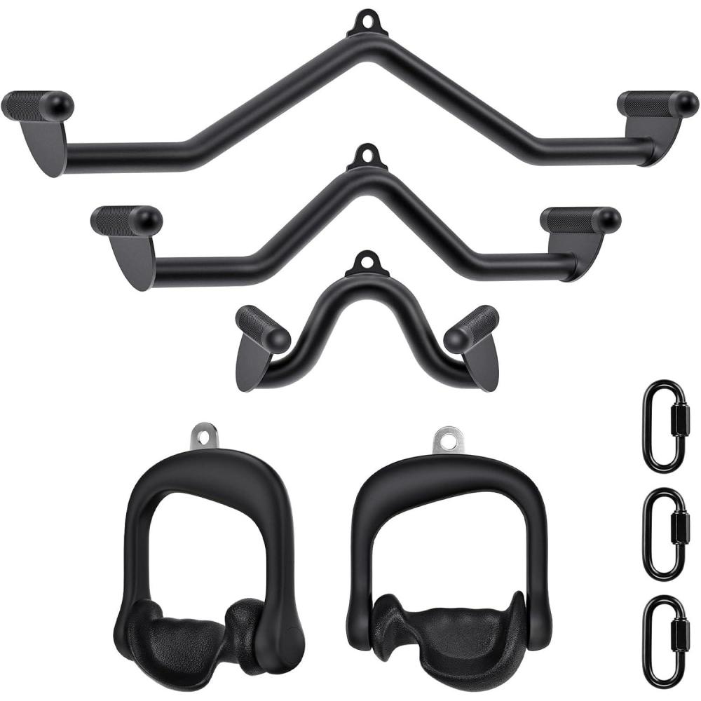 imageSELEWARE LAT Pull Down Bars Cable Machine Attachment Heavy Duty Steel Tubing Structure Home Gym Workout Attachments Triceps Press Down Bar for Cable Machine Back Strength Training VBar Rowing SetD 122432 Pulldown Bars  D Handles