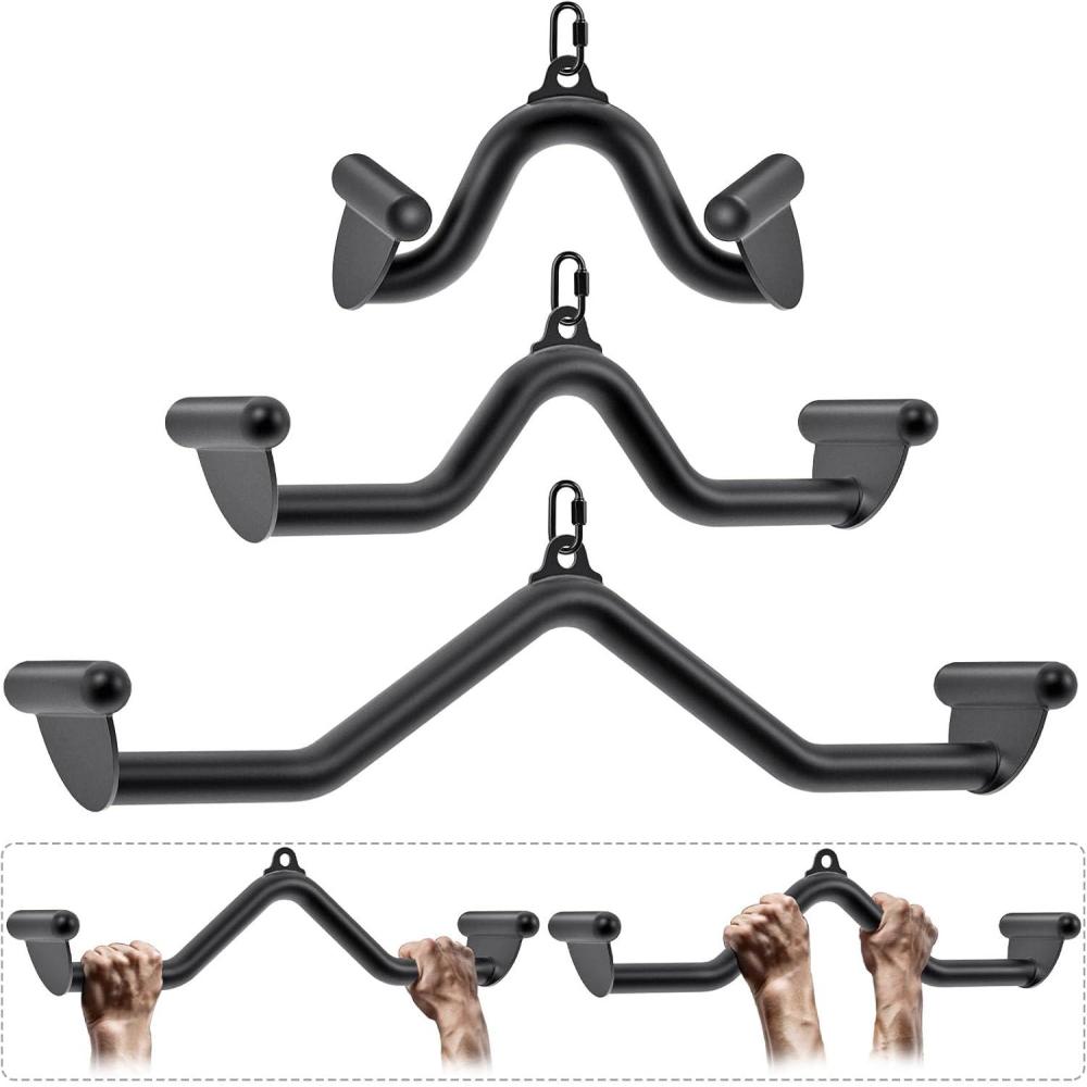 imageSELEWARE LAT Pull Down Bars Cable Machine Attachment Heavy Duty Steel Tubing Structure Home Gym Workout Attachments Triceps Press Down Bar for Cable Machine Back Strength Training VBar Rowing SetA122028 Pulldown Bars