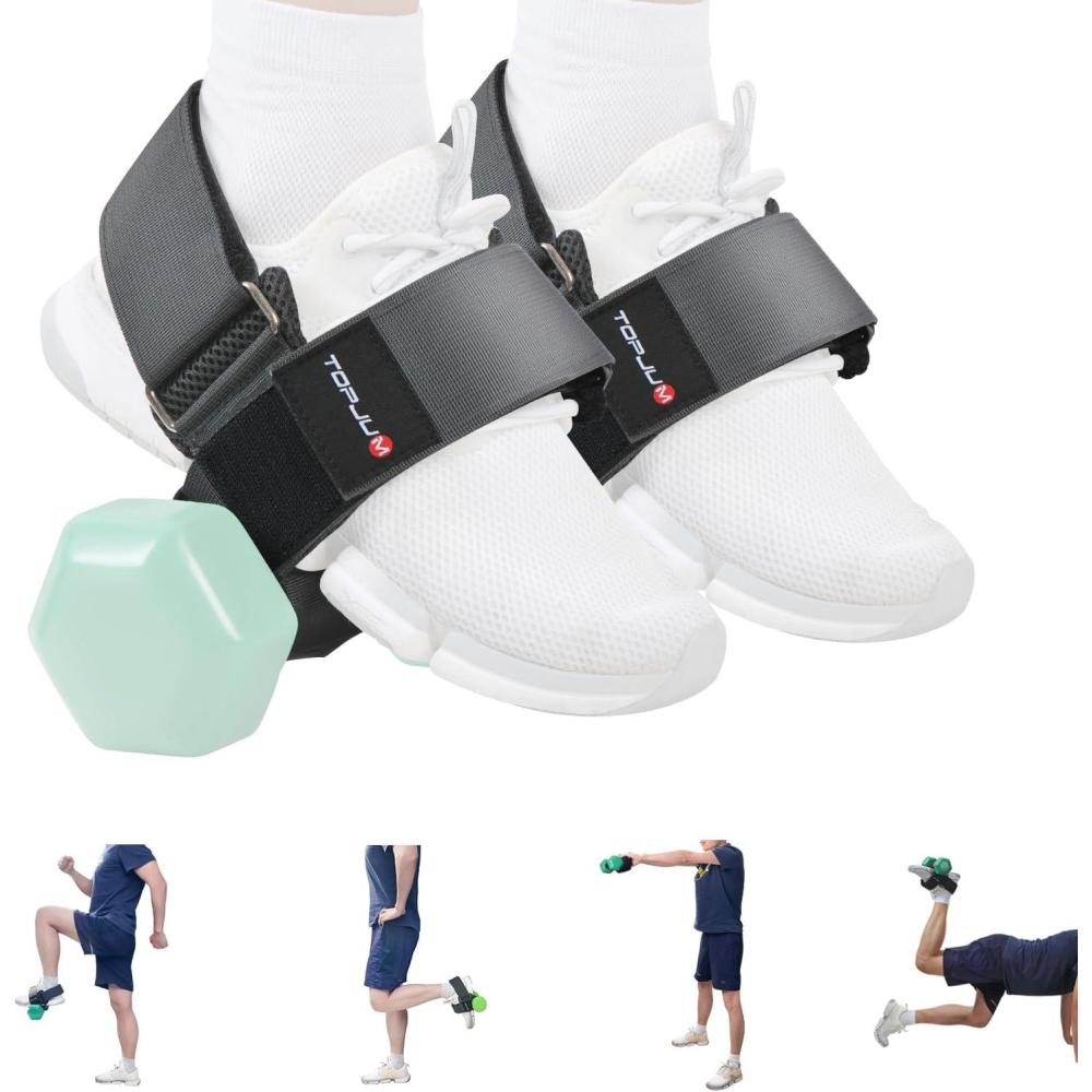 imageOriginal Dumbbell Foot Attachment Tibialis Trainer Adjustable Ankle Weights Ankle Straps for Weight Lifting Leg Workouts at Home for Hip Shin Splint Hamstring Curls Leg extensions Kettlebell Converstion ToolGray Pair