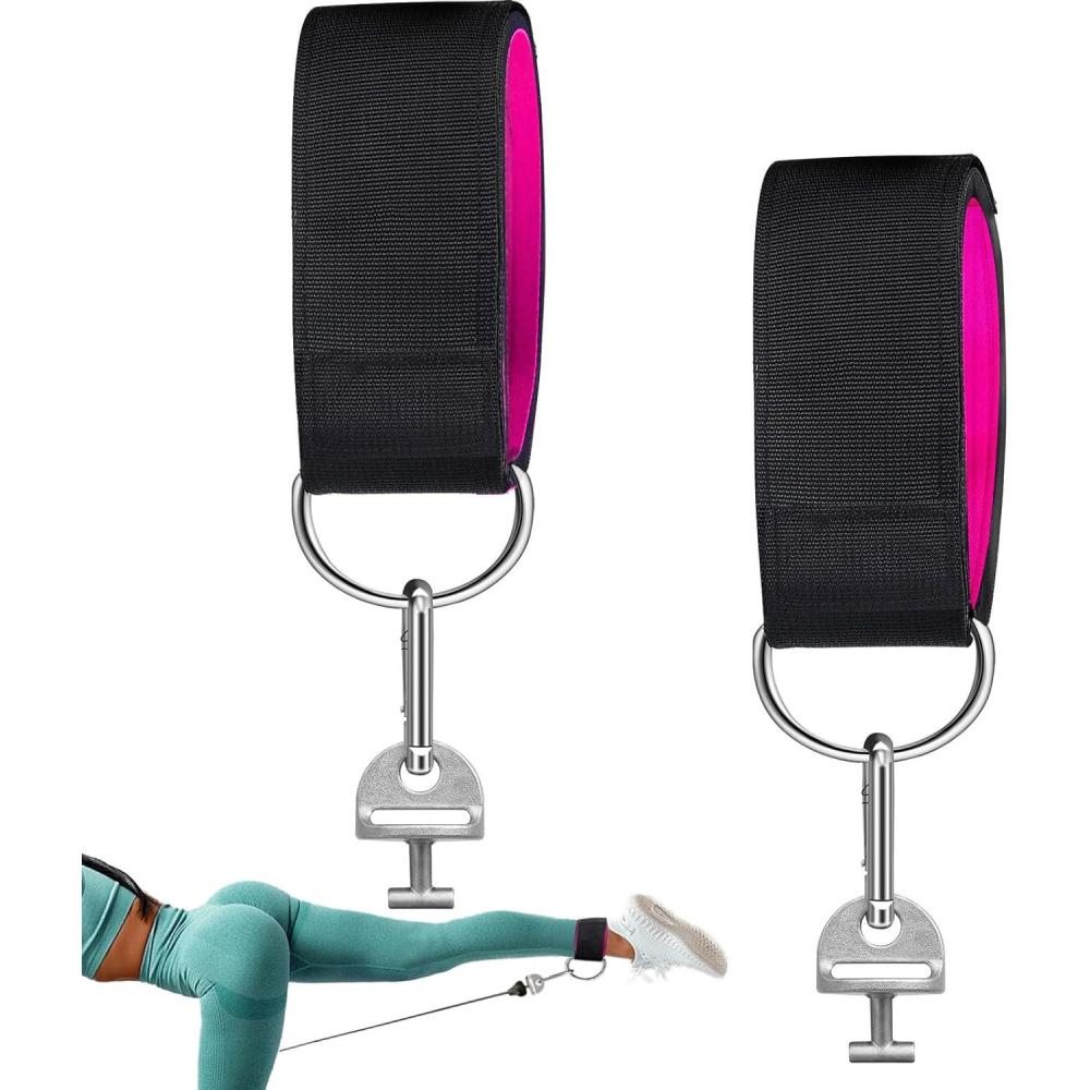 imageAnkle Workout Straps for Tonal Gym Machine Adjustable Ankle Strap Attachments for Tonal with Special Tonal Adapter AccessoryPink