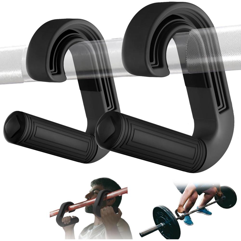 imageNeutral Grip Handles for Pull Up Ergonomic Portable Hooks for Barbell Row Deadlift Resistant Bands for Home Gym Fitness EnthusiastsBlack