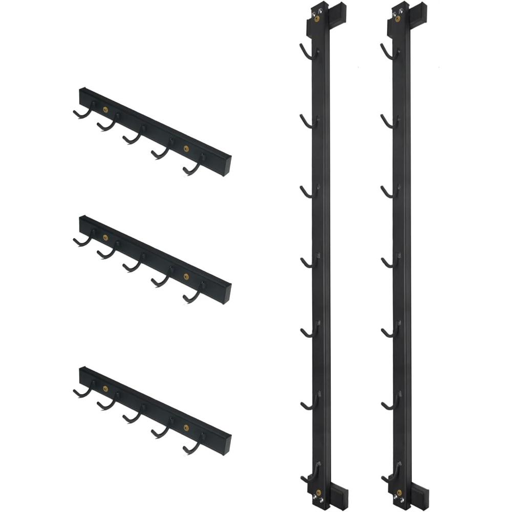 imageWall Mounted Lat Pull Down Bar Organizer with Hooks Home Gym Storage Rack for Lat Pulldown Attachments Cable Attachments Rack for Gym AccessoriesCable Attachment Rack2