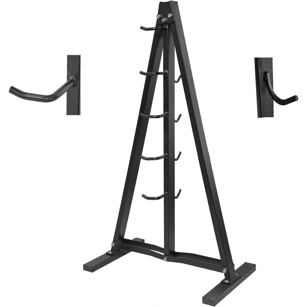 imageWall Mounted Lat Pull Down Bar Organizer with Hooks Home Gym Storage Rack for Lat Pulldown Attachments Cable Attachments Rack for Gym AccessoriesCable Attachment Rack3