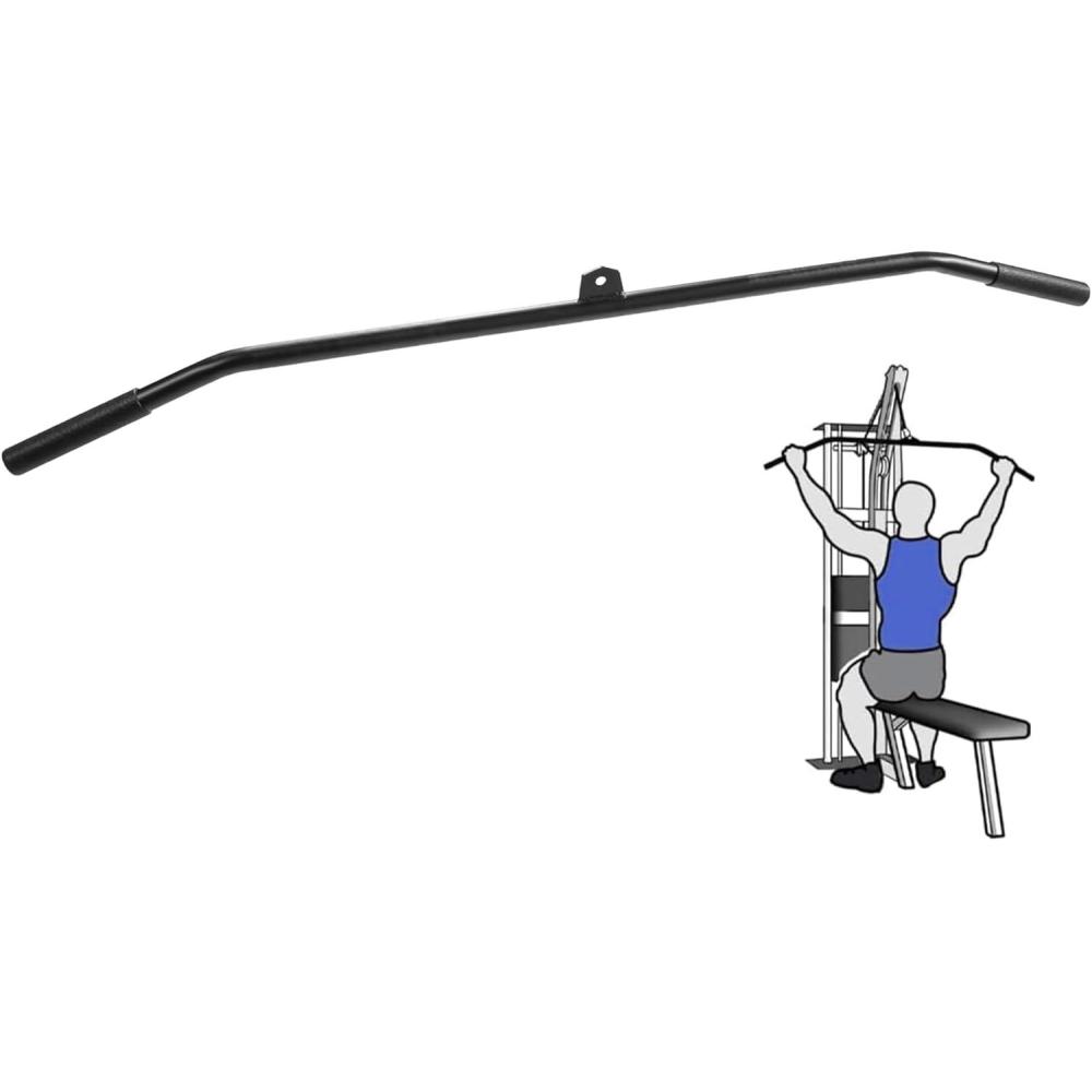 imageFitvids Cable Machine Attachment1Piece LAT BarBlack