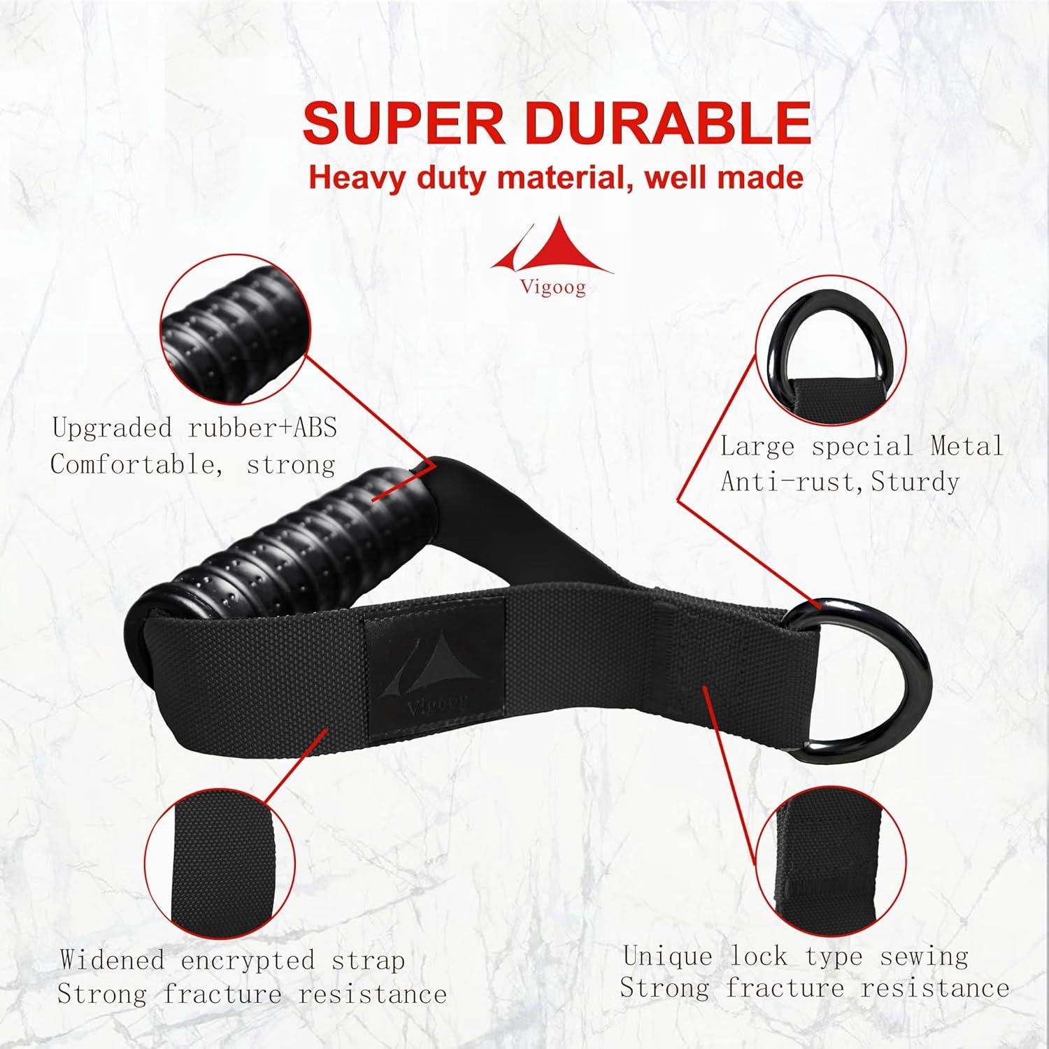 imageHeavy Duty Exercise Handles UltraDurable Rubber Workout Grip Attachments for Cable Machines LAT Pulldown Resistance Bands Home Gym and Commercial Fitness EquipmentCarbon Black XG