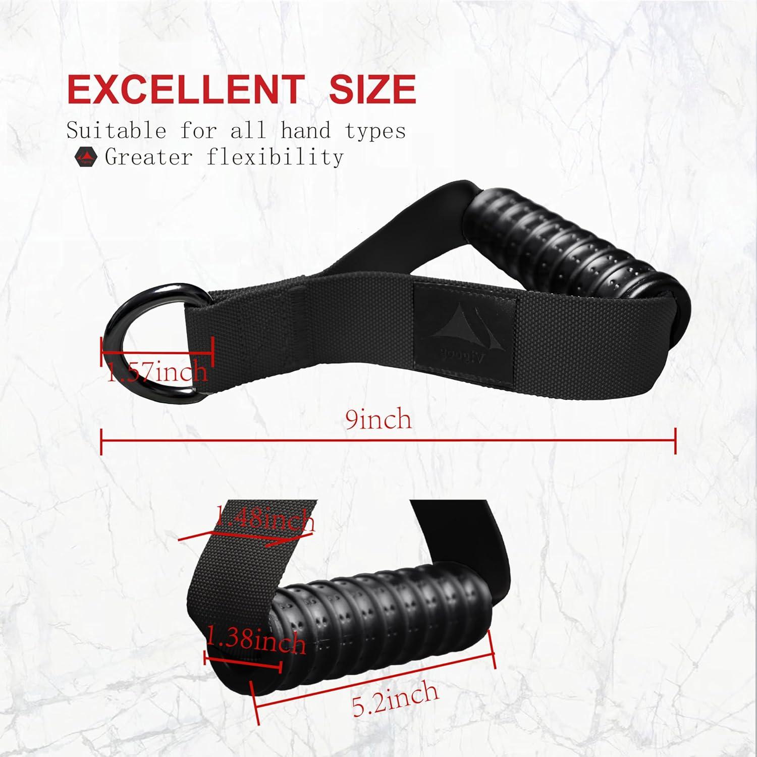 imageHeavy Duty Exercise Handles UltraDurable Rubber Workout Grip Attachments for Cable Machines LAT Pulldown Resistance Bands Home Gym and Commercial Fitness EquipmentCarbon Black XG