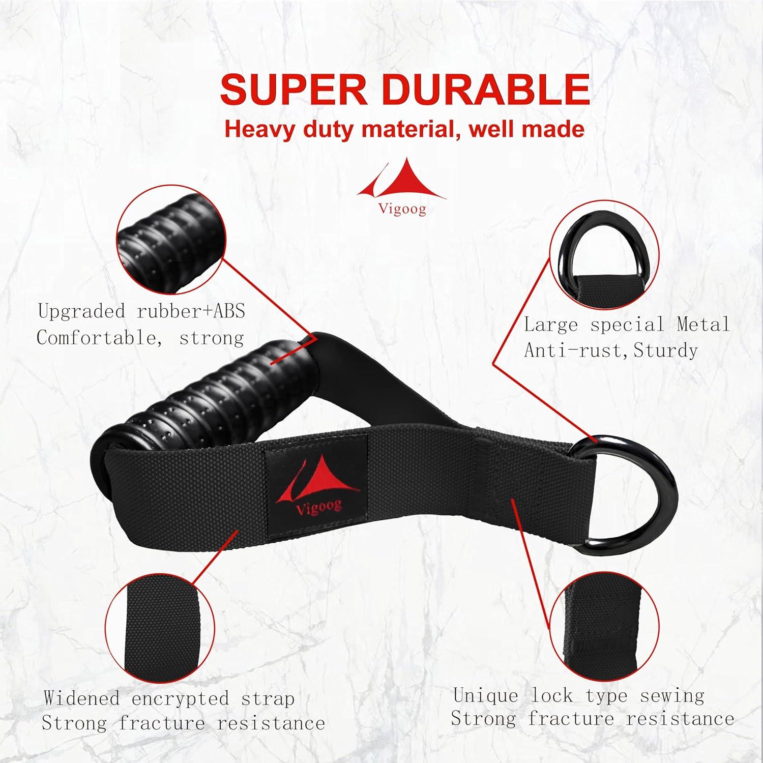 imageHeavy Duty Exercise Handles UltraDurable Rubber Workout Grip Attachments for Cable Machines LAT Pulldown Resistance Bands Home Gym and Commercial Fitness EquipmentCarbon Black XR