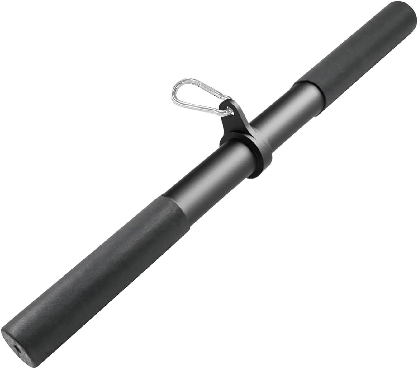 imagePulldown Straight Bar for Cable Machine Pull Down Bars Rowing Machine Handles LAT Press Down Tricep Bar for Home Gym AttachmentBlack Rotating Bar