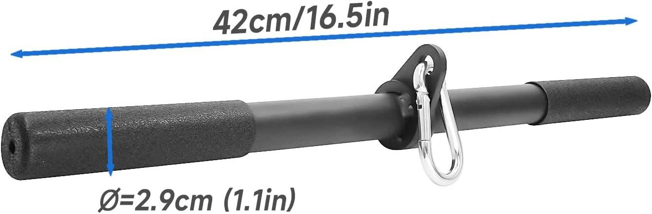 imagePulldown Straight Bar for Cable Machine Pull Down Bars Rowing Machine Handles LAT Press Down Tricep Bar for Home Gym AttachmentBlack Rotating Bar