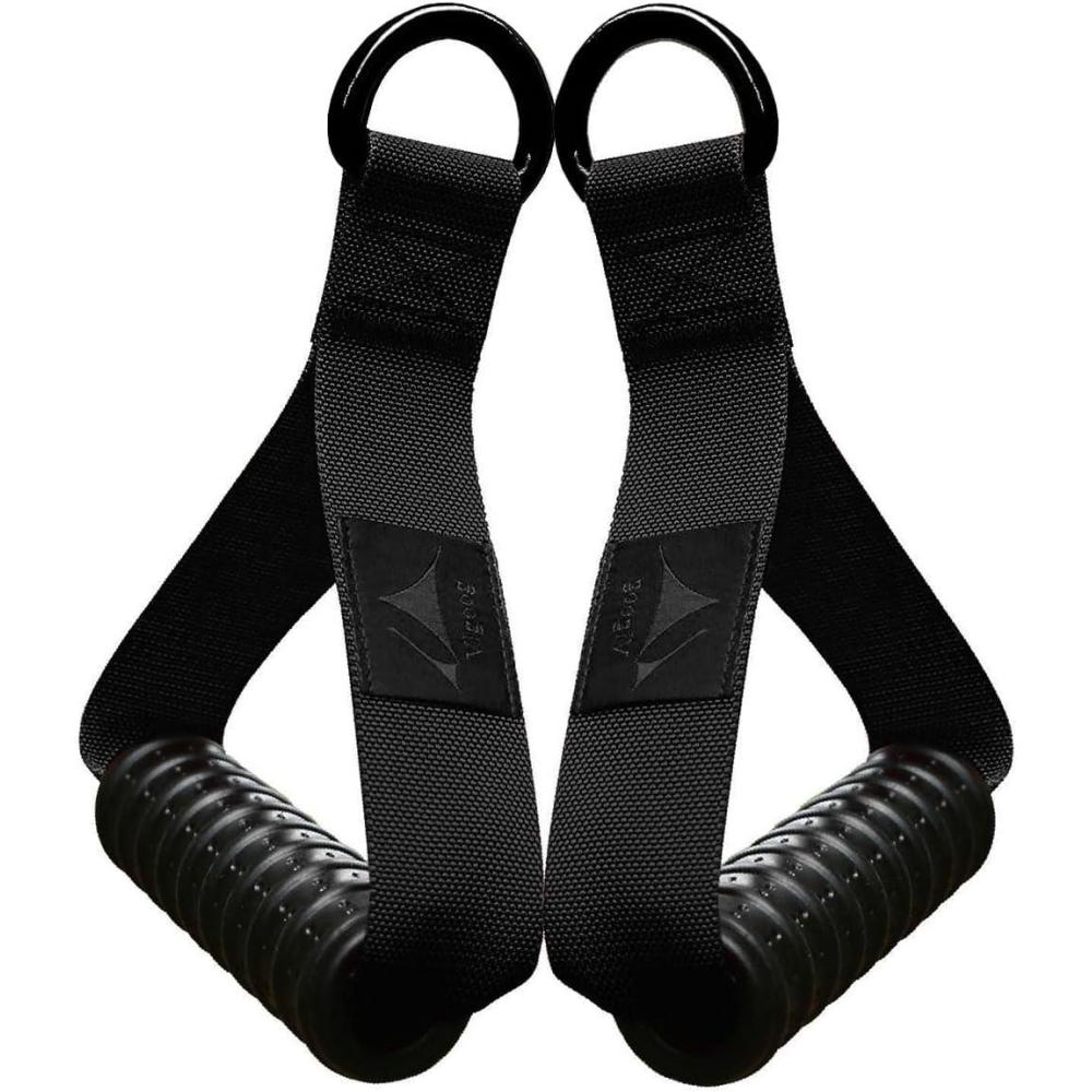 imageHeavy Duty Exercise Handles UltraDurable Rubber Workout Grip Attachments for Cable Machines LAT Pulldown Resistance Bands Home Gym and Commercial Fitness EquipmentCarbon Black XG