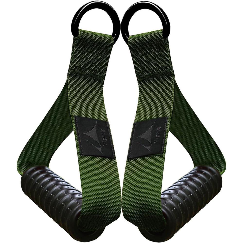 imageHeavy Duty Exercise Handles UltraDurable Rubber Workout Grip Attachments for Cable Machines LAT Pulldown Resistance Bands Home Gym and Commercial Fitness EquipmentMilitary Green XG