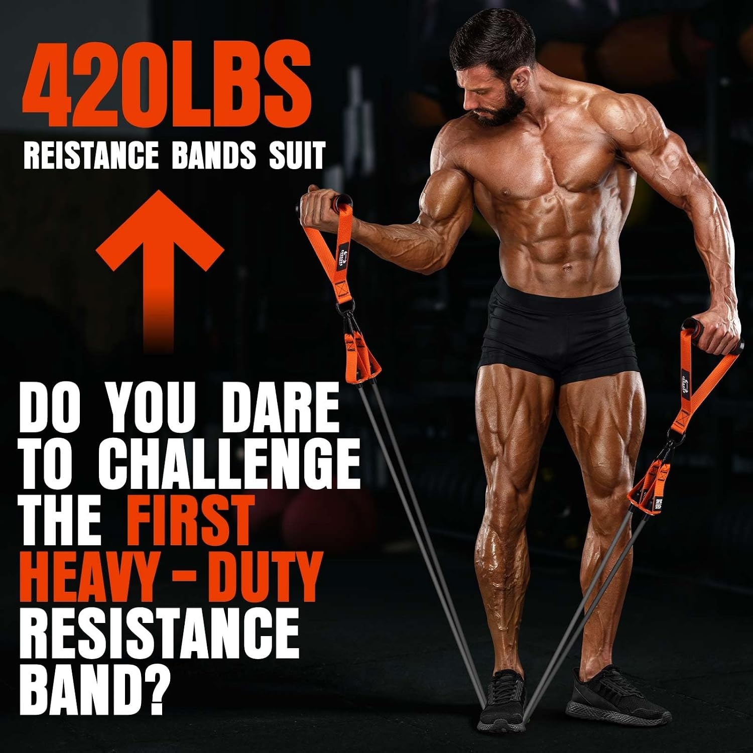image:imageHeavy Resistance Bands for Working Out 300LBS Exercise Bands with Handles Workout Bands for Men Weight Fitness Bands Set for Muscle Training Strength Slim Yoga Home Gym EquipmentOrange