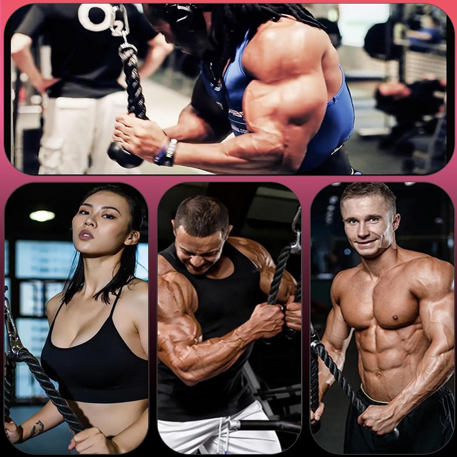 image:image27 inches Tricep Rope Tricep Pull Down Rope for Cable Machine Cable Attachment for Gym Workout Exercise