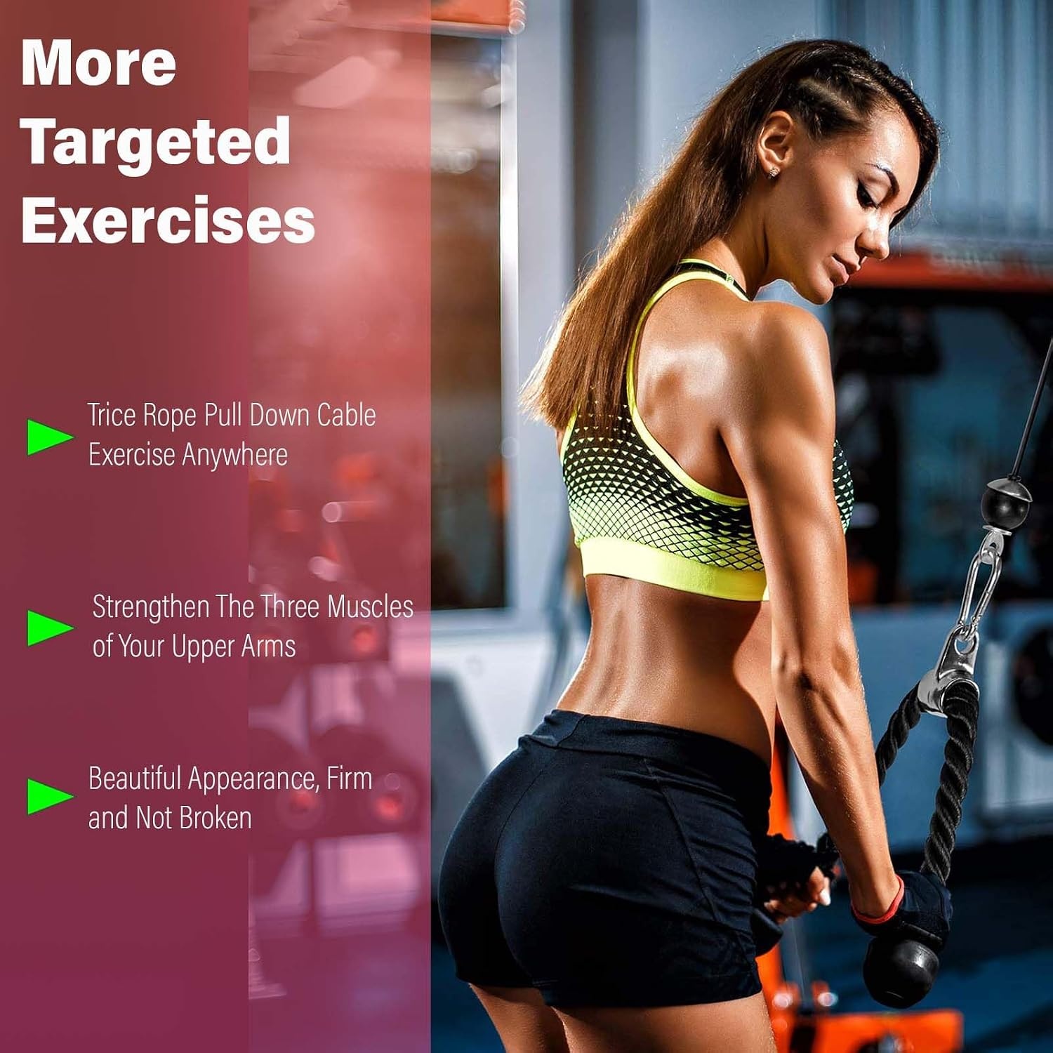 image:image27 inches Tricep Rope Tricep Pull Down Rope for Cable Machine Cable Attachment for Gym Workout Exercise
