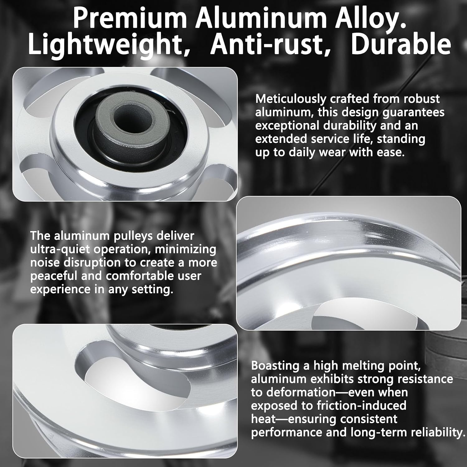 image:imageBESTEEL 6pcs 90mm Universal Aluminum Pulley Wheel for Gym Equipment Silent Cable Machine Replacement PartHeavy Duty Undeformable Fitness Aluminum Alloy Bearing Gym Pulley Wheel for Home Gym Silver12