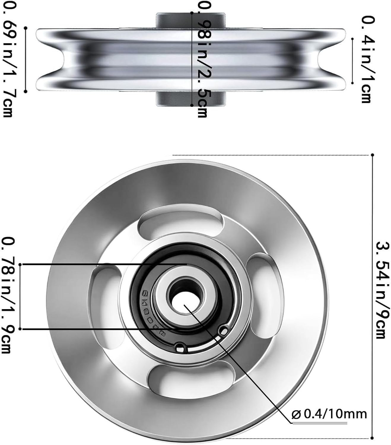 image:imageBESTEEL 6pcs 90mm Universal Aluminum Pulley Wheel for Gym Equipment Silent Cable Machine Replacement PartHeavy Duty Undeformable Fitness Aluminum Alloy Bearing Gym Pulley Wheel for Home Gym Silver6