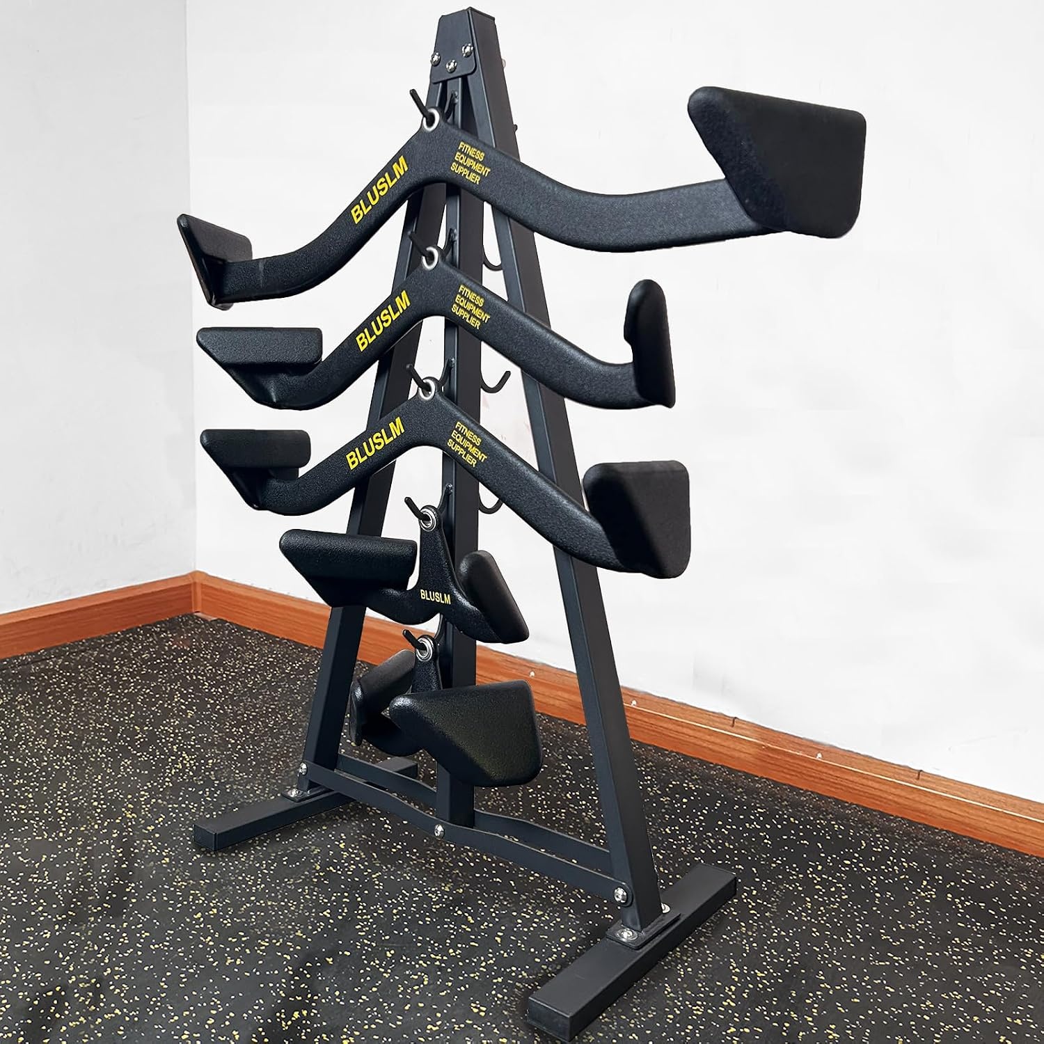 image:imageBLUSLM Lat Pull Down Bar Gym Accessory Rack Lat Pulldown Attachments Cable Attachment Storage Rack for Mag Grip Home Gym Fitness Heavy Duty AFrame StandSZHIJIA