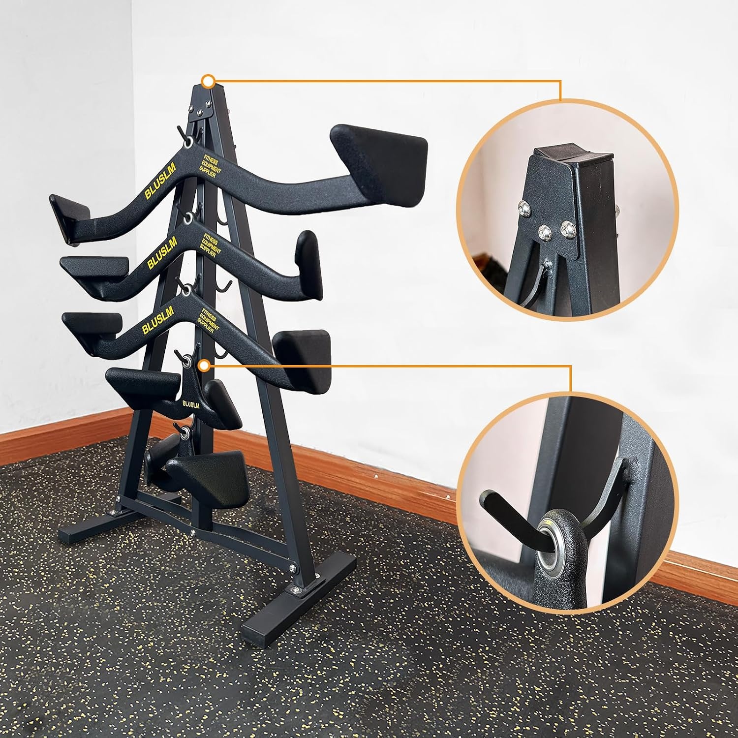 image:imageBLUSLM Lat Pull Down Bar Gym Accessory Rack Lat Pulldown Attachments Cable Attachment Storage Rack for Mag Grip Home Gym Fitness Heavy Duty AFrame StandSZHIJIA
