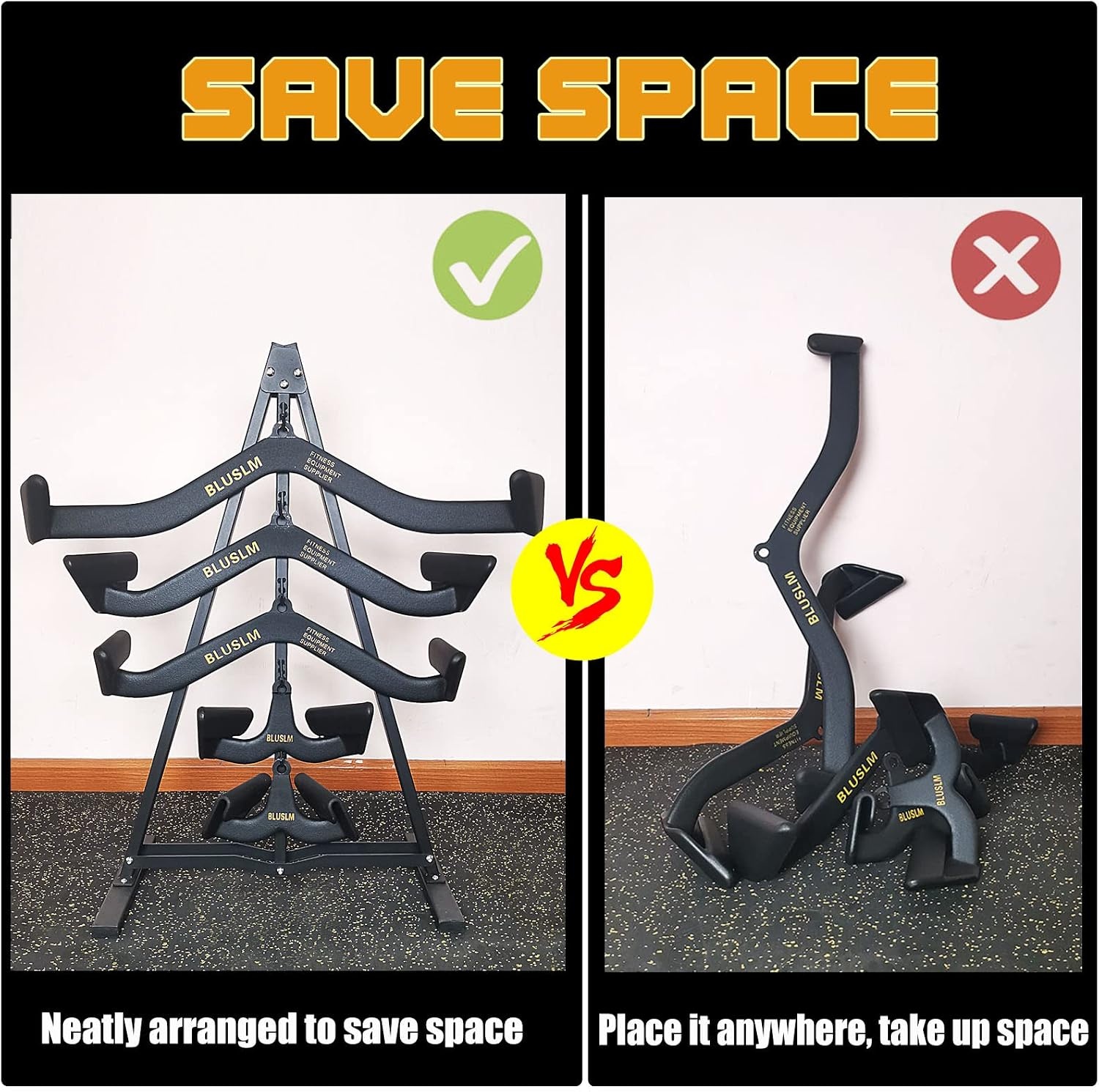 image:imageBLUSLM Lat Pull Down Bar Gym Accessory Rack Lat Pulldown Attachments Cable Attachment Storage Rack for Mag Grip Home Gym Fitness Heavy Duty AFrame StandSZHIJIA