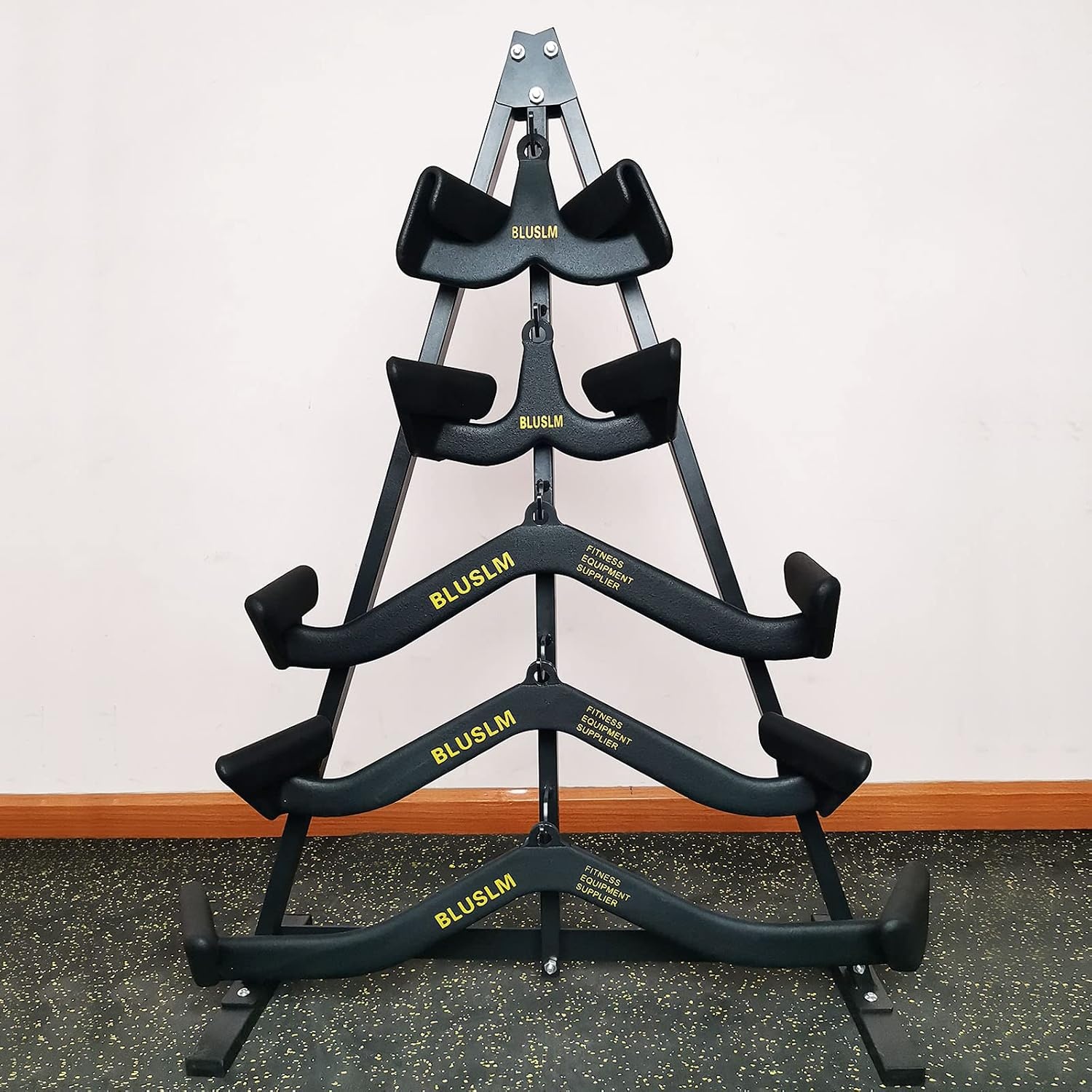 image:imageBLUSLM Lat Pull Down Bar Gym Accessory Rack Lat Pulldown Attachments Cable Attachment Storage Rack for Mag Grip Home Gym Fitness Heavy Duty AFrame StandSZHIJIA