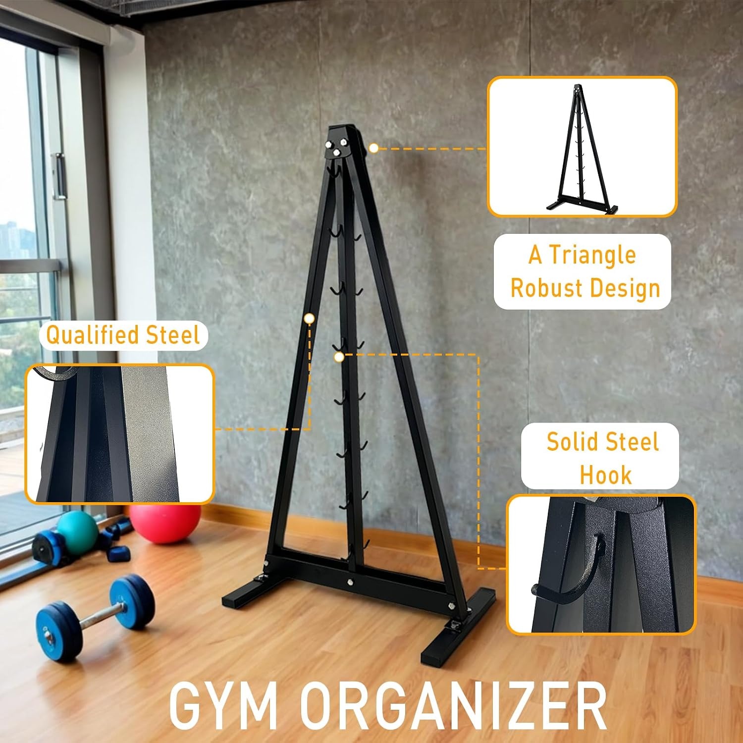 image:imageBLUSLM Lat Pull Down Bar Gym Accessory Rack Lat Pulldown Attachments Cable Attachment Storage Rack for Mag Grip Home Gym Fitness Heavy Duty AFrame StandBIG SZHIJIA