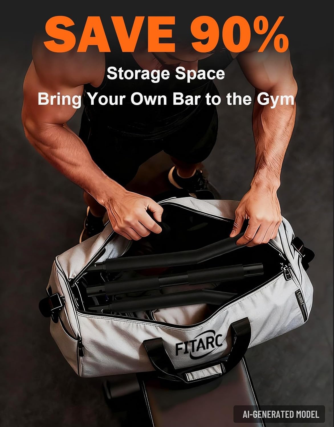 image:imageFitarc 40Inch Lat Pulldown Bar NonSlip Cable Machine Attachment 2in1 Design for Pulldowns Rows Curls and Strength Training