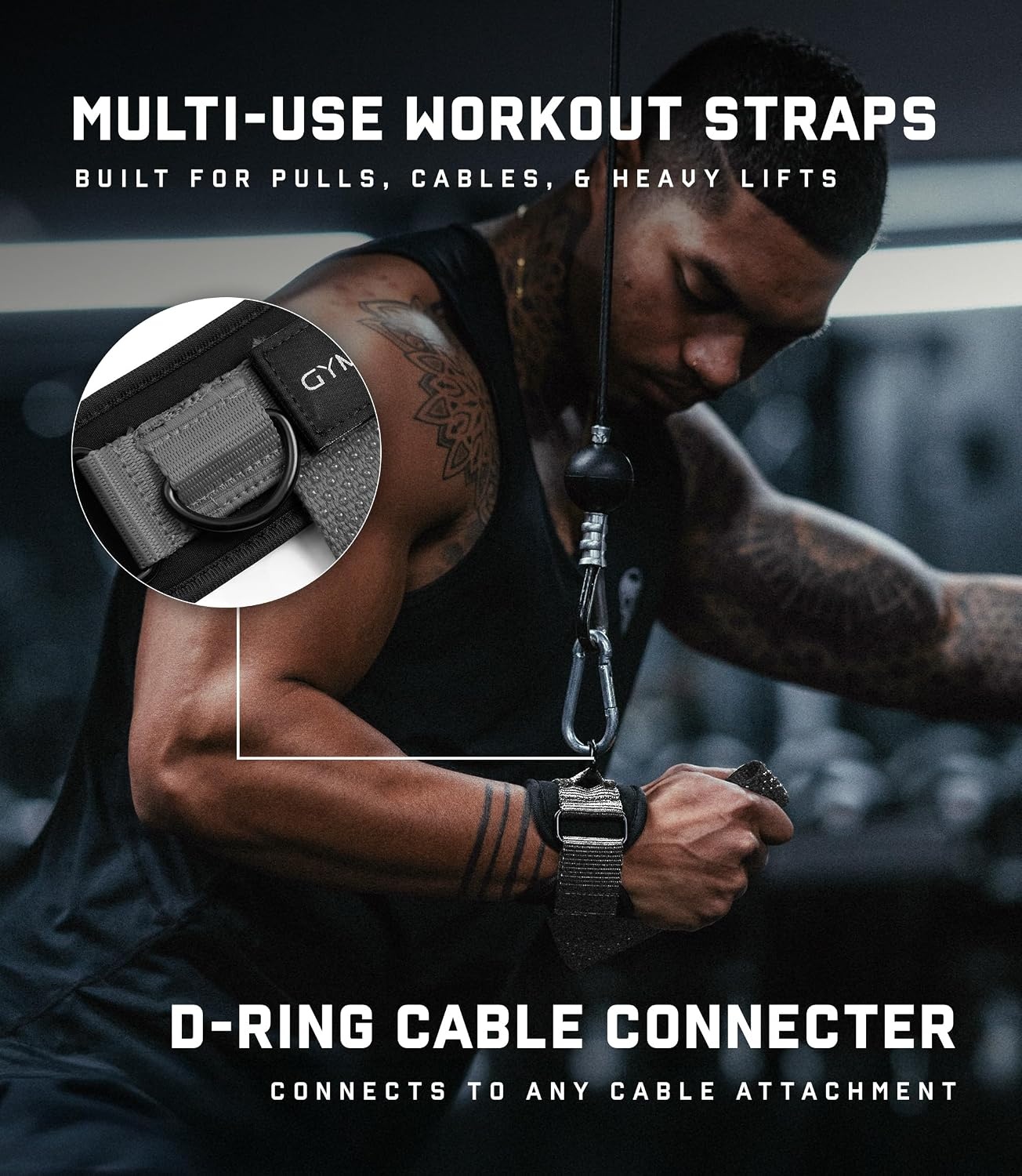 image:imageGymreapers GripLink Lifting Straps Heavy Duty DRing Weight Lifting Wrist Straps with AntiSlip Silicone Grip Beads Adjustable Support for Deadlifts Powerlifting Cable Machines amp Gym TrainingGray