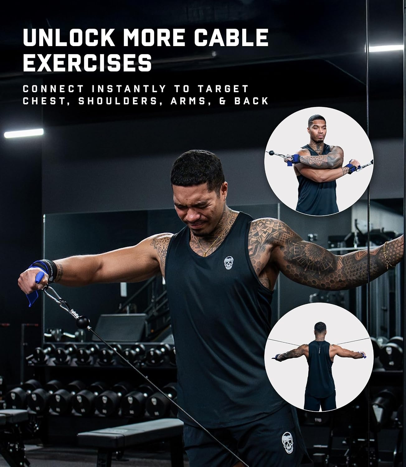 image:imageGymreapers GripLink Lifting Straps Heavy Duty DRing Weight Lifting Wrist Straps with AntiSlip Silicone Grip Beads Adjustable Support for Deadlifts Powerlifting Cable Machines amp Gym TrainingElectric Blue