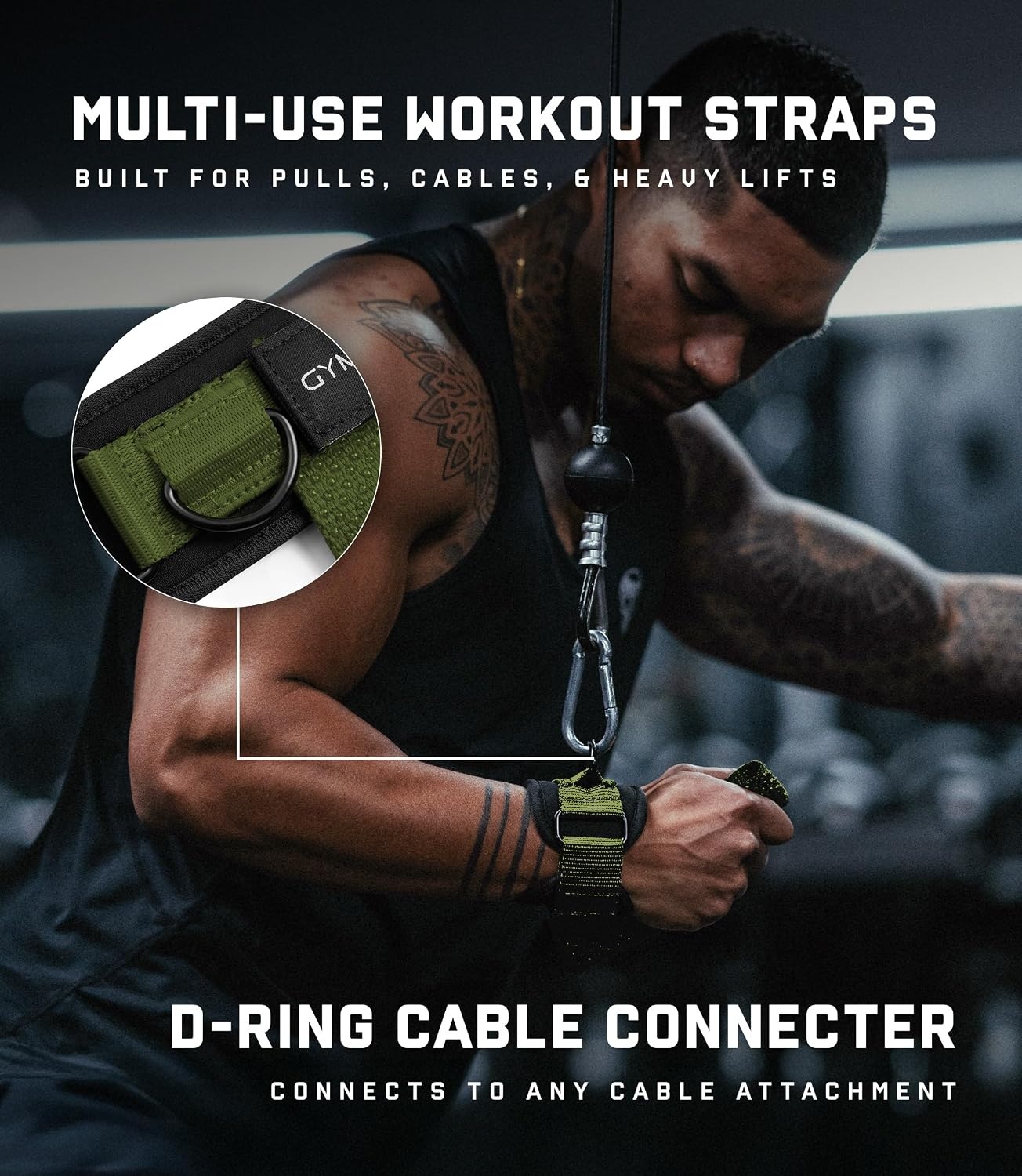 image:imageGymreapers GripLink Lifting Straps Heavy Duty DRing Weight Lifting Wrist Straps with AntiSlip Silicone Grip Beads Adjustable Support for Deadlifts Powerlifting Cable Machines amp Gym TrainingGreen