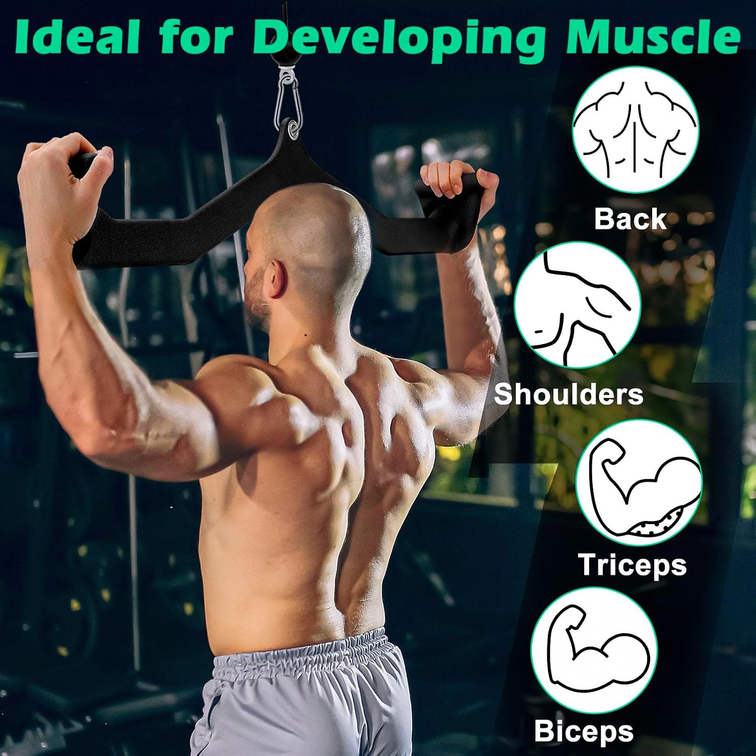 image:imageLAT Pulldown Attachments LAT Pull Down Bar Cable Machine Attachment Home Gym Equipment14 Narrow Middle Grip