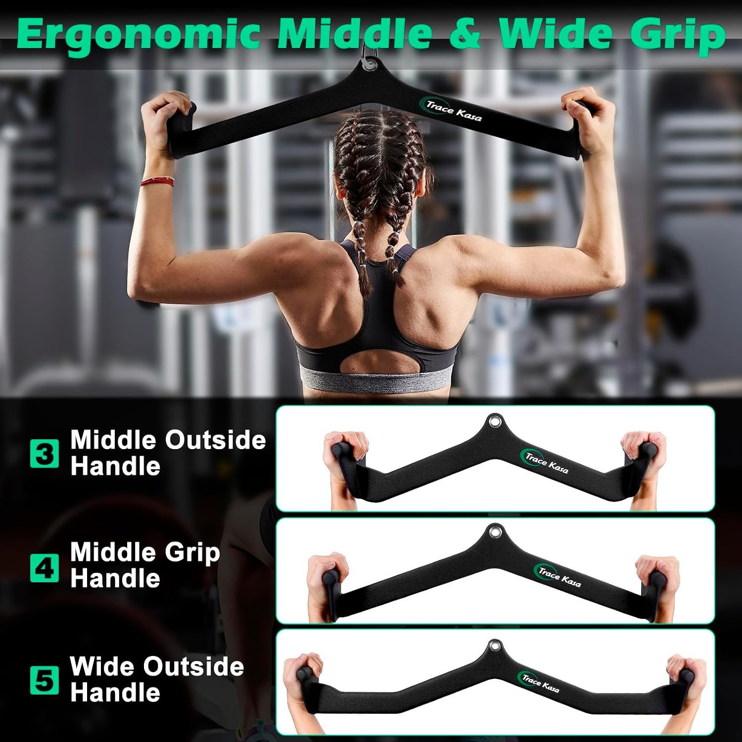 image:imageLAT Pulldown Attachments LAT Pull Down Bar Cable Machine Attachment Home Gym Equipment4 Middle Grip