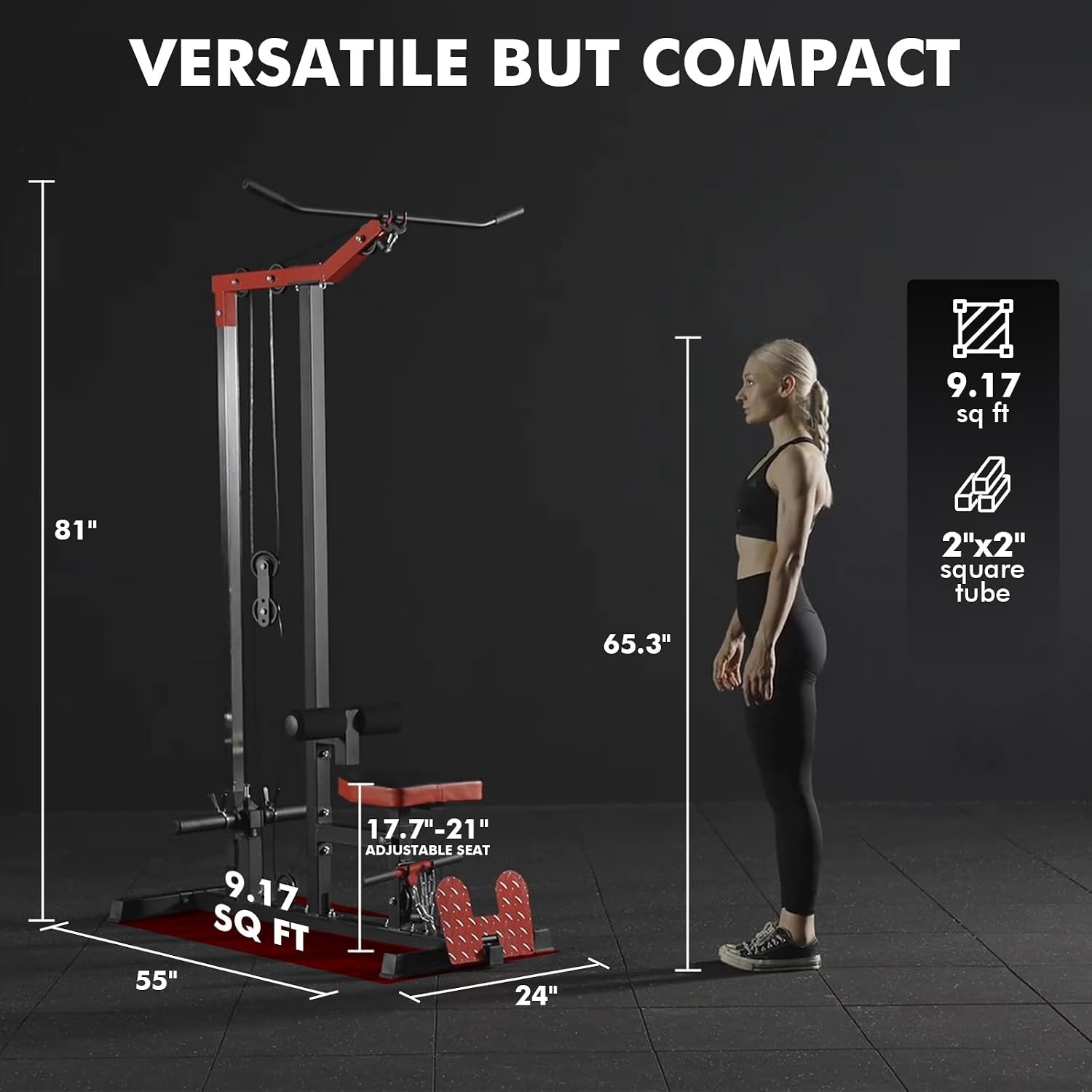 image:imageMikolo LAT Pulldown Machine LAT Row Cable Machine with Leg Hold Down Attachment LAT Tower with Cable Row Attachment Cable Machine Home GymRED