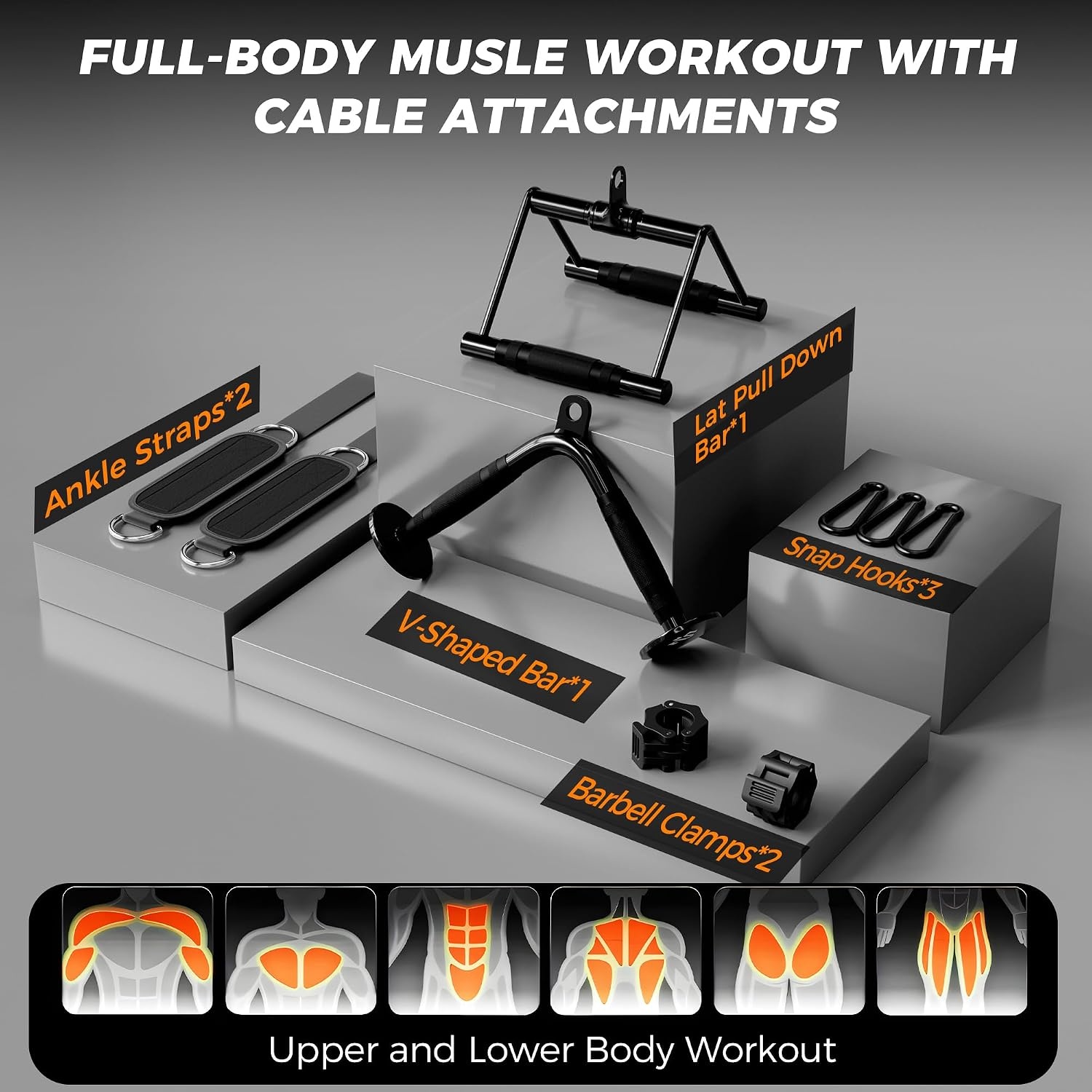 image:imageMikolo LAT Pulldown Machine LAT Row Cable Machine with Leg Hold Down Attachment LAT Tower with Cable Row Attachment Cable Machine Home GymRED