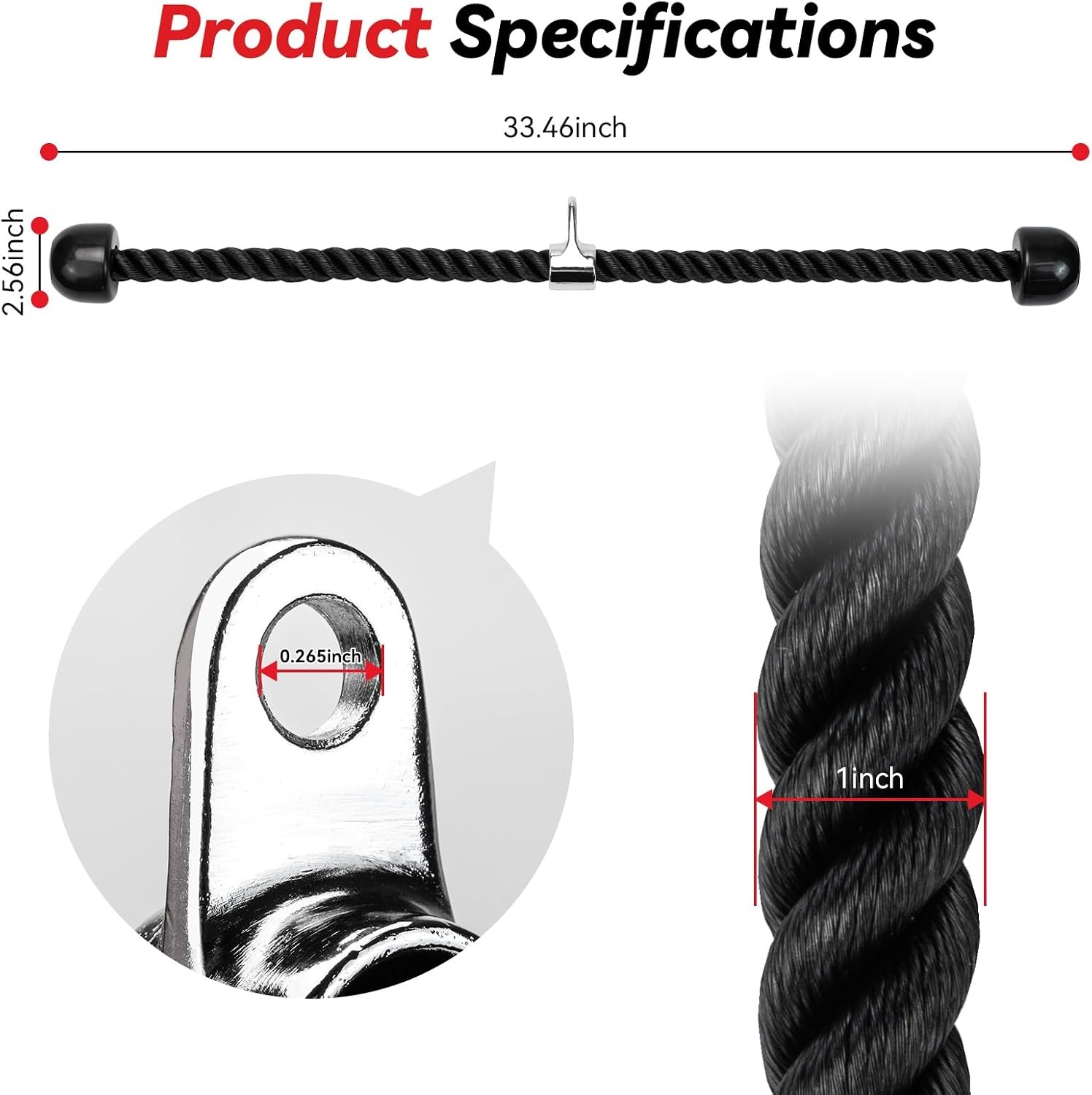 image:imageTricep Rope Cable Attachment Pull Down Cable 27 amp 36 Inch Tricep Pull Down Rope for Cable Machine Attachment LAT Pulldown Attachments and Cable Attachments for Gym36 Inch