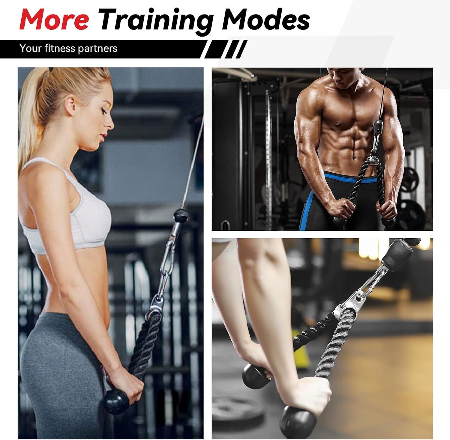 image:imageTricep Rope Cable Attachment Pull Down Cable 27 amp 36 Inch Tricep Pull Down Rope for Cable Machine Attachment LAT Pulldown Attachments and Cable Attachments for Gym36 Inch